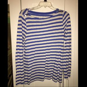Striped crewneck long sleeve shirt